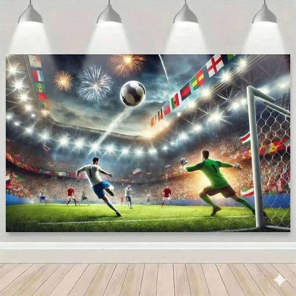 2026 Global Soccer Tournament Tapestry Flat Print Stadium Fireworks Wall Hanging for Sports Fans Dorm Bedroom Decor 26W0515