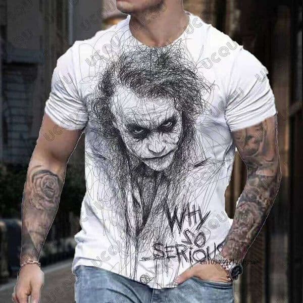 2026 New Classic DC Comic Joker 3D Print Men's T-shirt Summer Short Sleeve Clown Tees Vintage Male Clothes Casual Oversized Tops J260515