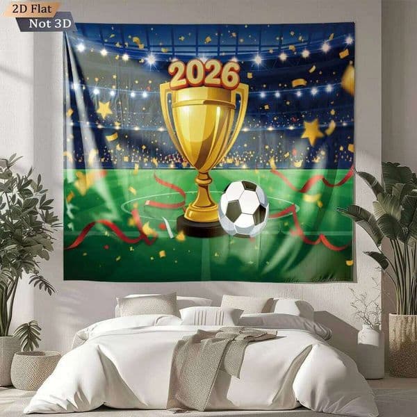 1pc Football Stadium Sports Print Tapestry Living Room Wall Art Decoration Background Cloth Machine Washable Space Pendant 26W0515