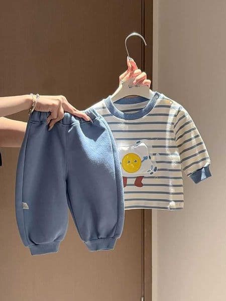Childrens Autumn Outfit 2025 New Style Boys and Girls Fashionable 3D Cartoon Pattern Sweatshirt and Casual Pants Two-Piece Set L2605156QIF