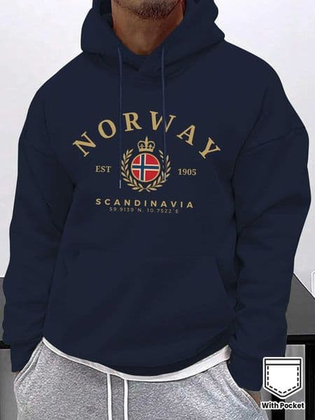 NORWAY SCANDINAVIA Men Women Hoodie Sweatshirt Outdoor Street Casual Sports Running Pop Loose Fit Fall/Winter Adult Top Clothing L260514
