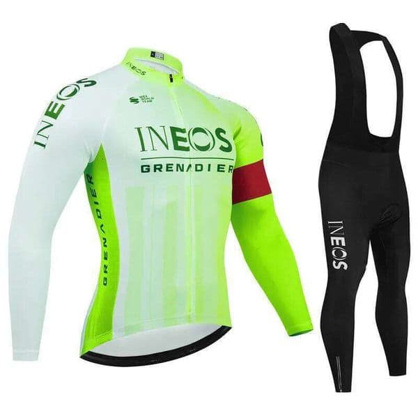 Ineos Autumn Cycling Jersey Set Long Sleeve Quick Dry MTB Bike Uniform Clothing Ropa Ciclismo Bicycle Wear for Sports & Outdoors 26Y0515