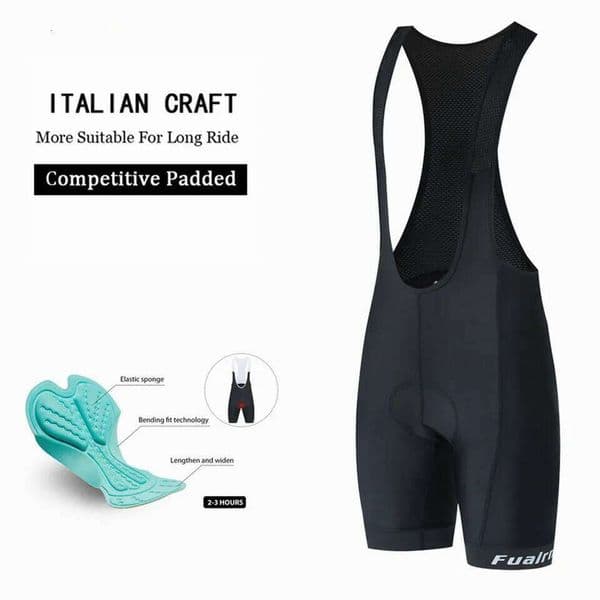 Fualrny Whole Black Bicycle Men Outdoor Wear Bike 4D Coolmax Gel Padded Riding Cycling Bib Shorts W260515
