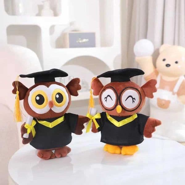Graduate Plush Dolls Doctor Capybara Owl Bear Plush Toy Cute Stuffed Animal Toy Doll Soft Pillow Graduation Gift Z260515
