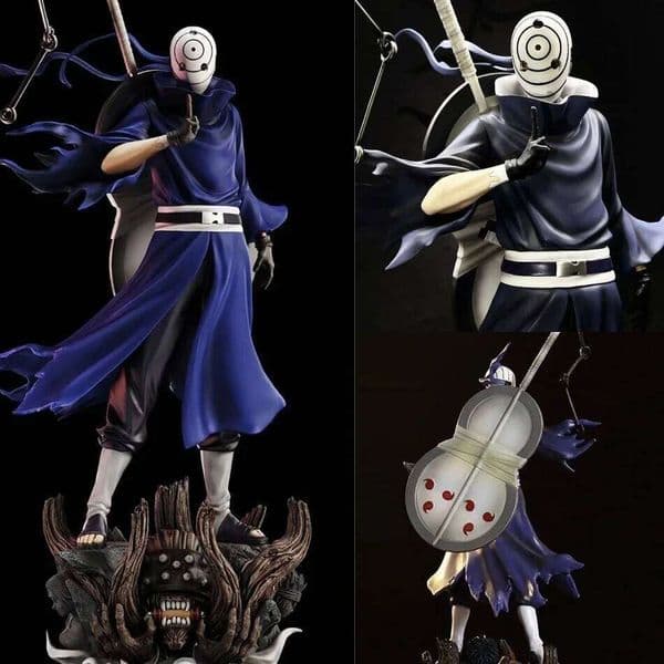 Naruto Anime Figure Uchiha Obito Action Figures double headed Statue PVC Collection Model Desktop Ornament Birthday Toys Gift 26L0515