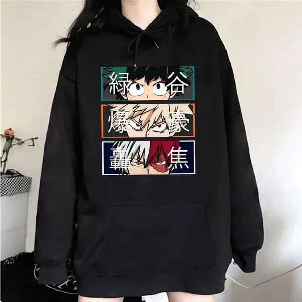 My Hero Academia Autumn Winter Fashion Long-Sleeved Sweater Anime Deku Bakugou Katsuki Todoroki Shoto Outdoor Sports Hoodie W260515