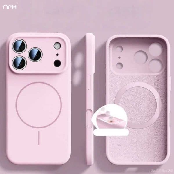 For iPhone 16 17 Pro Max Luxury Magnetic Liquid Silicone Frame Phone Case For iPhone Air 15 14 13 Lens Protective Cover Z260514