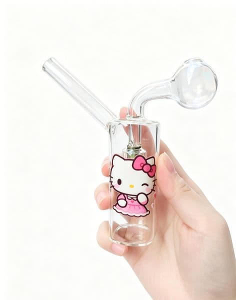 MINI colorful Thick Heady Cute Glass Bubbler Oil Burner pipe Mini Fashion Portable smoking Hookahs Water Bong Pipes