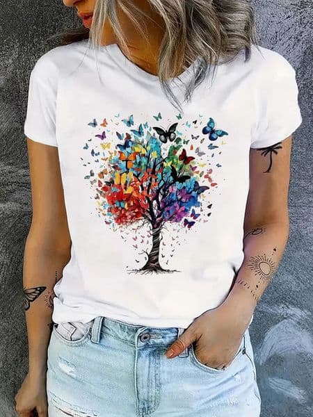 Oneck Womens Crew Neck TShirt Casual Short Sleeve Letter Spring Summer Top Tee T Shirt 260514