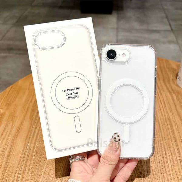 For Magnetic Transparent Phone Case For iphone 16E 15 14 13 12 Mini 11 16 Pro Max XR X XS Max 7 8 Plus SE2020 Soft Cover C260515