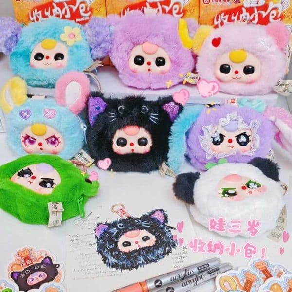 Baby Three Storage Poucches Series Blind Box Cute Storage Bag Makeup Bag Headphone Bag Exquisite Bag Pendant Kid Gifts C260514