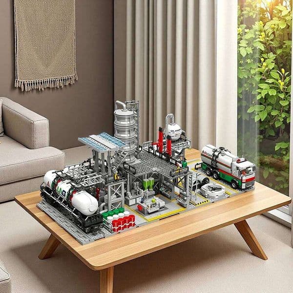 3 in 1 Assembly Street View Building Blocks Natural Gas Storage Center Laboratory Transport Station City Series Collection