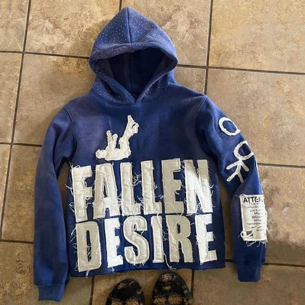 2025 Patchwork Embroidered Hoodie Street Harajuku Retro Loose Both Men and Women Harajuku Style High Street Hip-hop Retro Q260515