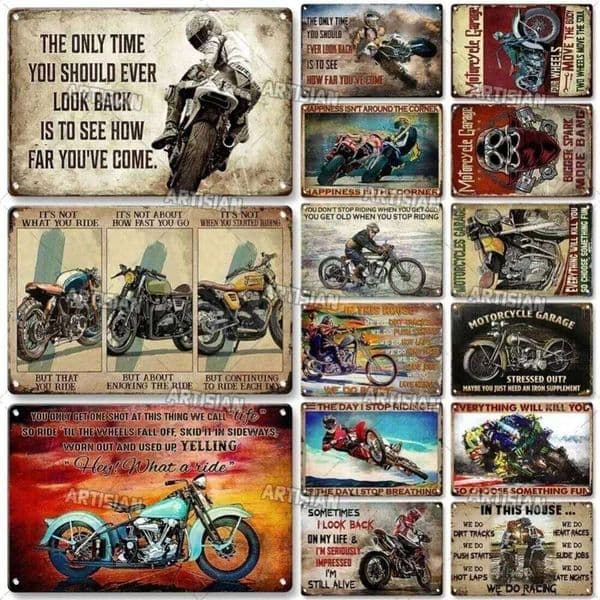 Cross-country Motorcycle Tin Sign Vintage Wall Decor Garage Home Bar Metal Plaque J260515