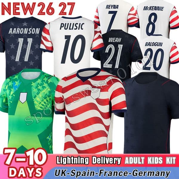 Robinson Aaronson Richards Pulisic Balogun Wright usmnt soccer jersey world cup 26 27 US Soccer Jerseys kit kids american football jersey 3xL 4xL Kids kits