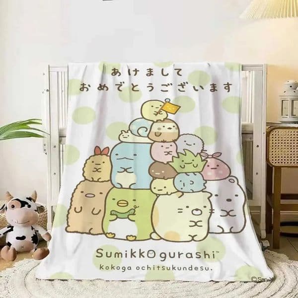 Luxury Designer Decor Cute Throw Blanket Winter Sumikko Gurashi Custom Sofa Decoration Bed Blankets And Throws Knitted Plaid room Beach Towe 11