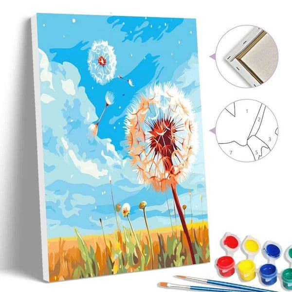 SDOYUNO Painting By Numbers Simple dandelion Diy Crafts 20X30cm With Frame Drawing On Canvas Oil Art Paintings Kits Wall Decor W260515