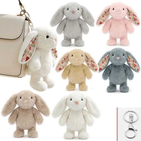 1Pc 15CM Cute Lop-eared Rabbit Plush Pendant Toy Stuffed Soft Bunny Dolls Kawaii Keychain Bag Pendant Doll Birthday GiftsJ260515