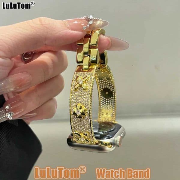 Luxury 3D Clover Strap for Watch Band 38 40 41 42 44 45 46 49 mm iWatch Series 10 9 8 7 6 SE 5 4 Ultra Jewelry Bracelets X260514