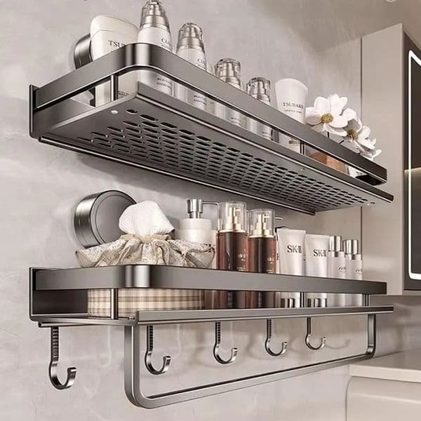 Suction cup storage rack bathroom non perforated artifact toilet washbasin bathroom wall mounted storage 260513