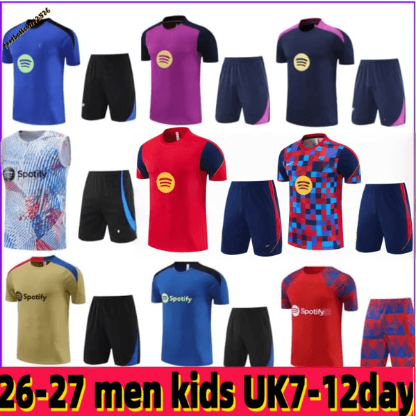 26 27 Barcalona Tracksuit short sleeves LAMINE YAMAL PEDRI GAVI LEWANDOWSKI FERRAN 25 Barcelonaes Football Shirt 2025 2026 BarcalonaTracksuit Men Kids KITS