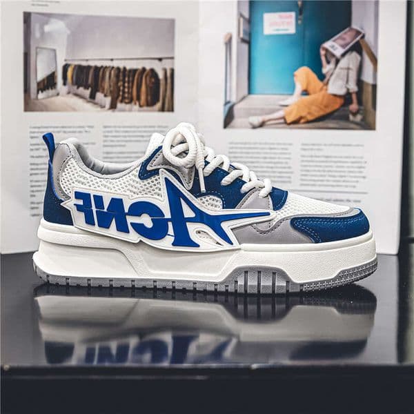 New Spring Trendy Hong Kong Style Mesh Breathable Lace-up Sports Sneakers for Students, Niche Outdoor Casual Shoes