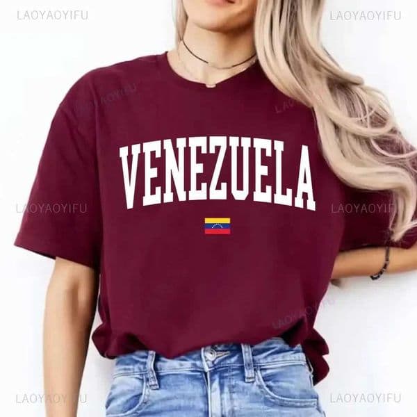 Venezuela Women T-Shirt Proud Venezuelan Venezuela Flag Unisex Strtwear High Quty Crew Neck Tshirt Short Slve Tops Z260515