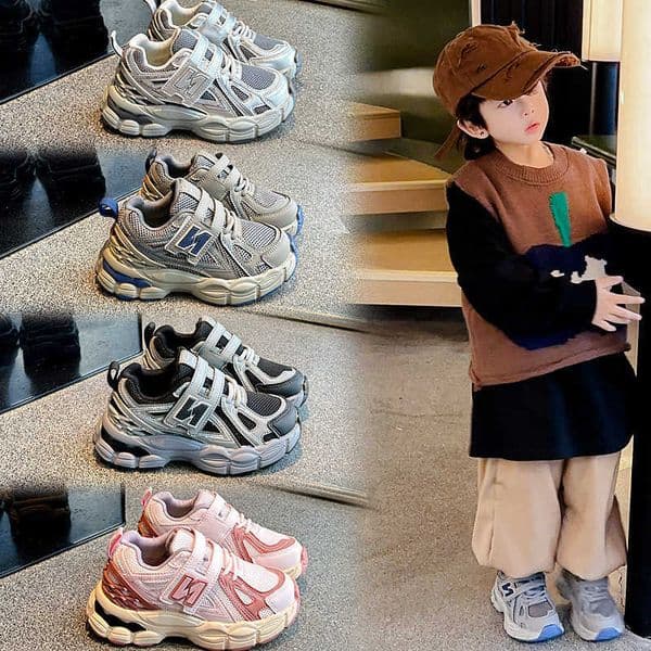Childrens Shoes Autumn Breathable New Boys Velcro Sneakers Running Shoes Girls Lightweight Casual Shoes Kids ShoesL260514CEIM