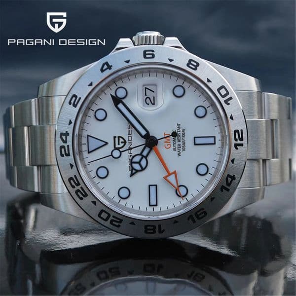 PAGANI N Vintage 42MM GMT Mens Watch PD1682 Automatic Mechanical Timepiece Sapphire Stainless Steel 100M Waterproof Retro 260514