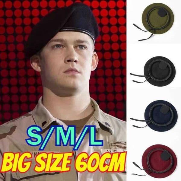 Big Size 100 Wool US Military Berets Hat Big Head Unisex Men Women Devil Soldier Hat Winter Warm Army Beret Cap Painters Hats L260515