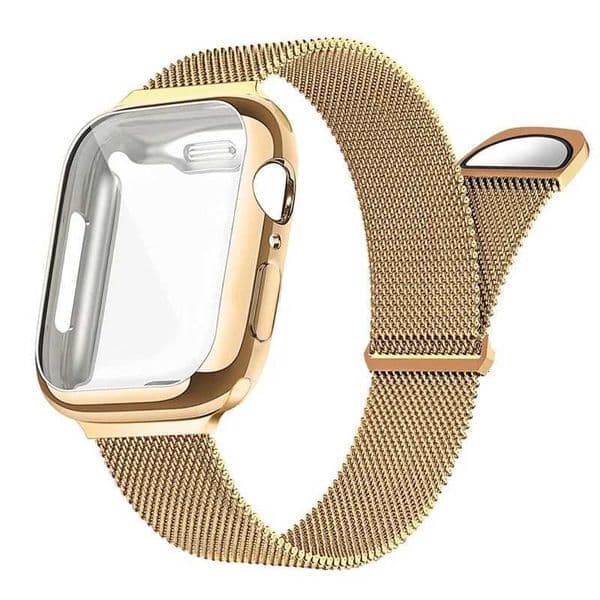 Milanese CaseStrap for Watch Band Ultra 49MM 41mm 40mm 44mm 38mm 42mm TPU Screen Iwatch Series 9 8 7 6 SE 5 4 Correa 45mm X260514