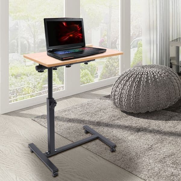Adjust Height Laptop Desk Angle Rolling Cart Over Bed Hospital Table Stand