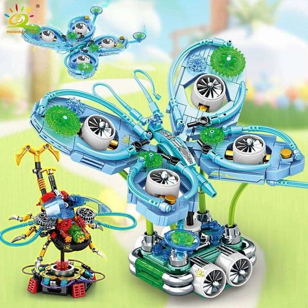 HUIQIBAO Insect Series MOC Butterfly Beetle Model Building Block Technical Brick Construction Toy Children Desk Home Decoration