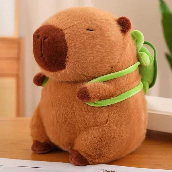 Cute Turtle Backpack Capibara Strawberry Hat Capybara Plush Toy Stuffed Animals Soft Doll Kids Toys Birthday Gift Pendant Decor Z260515