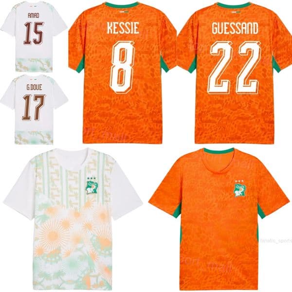 National Soccer Ivory Coast Jersey 26 27 World Cup 22 Evann Guessand 5 Wilfried Singo 10 Simon Adingra 19 Nicolas Pepe Amad Diallo Martial Godo Football Shirt Men