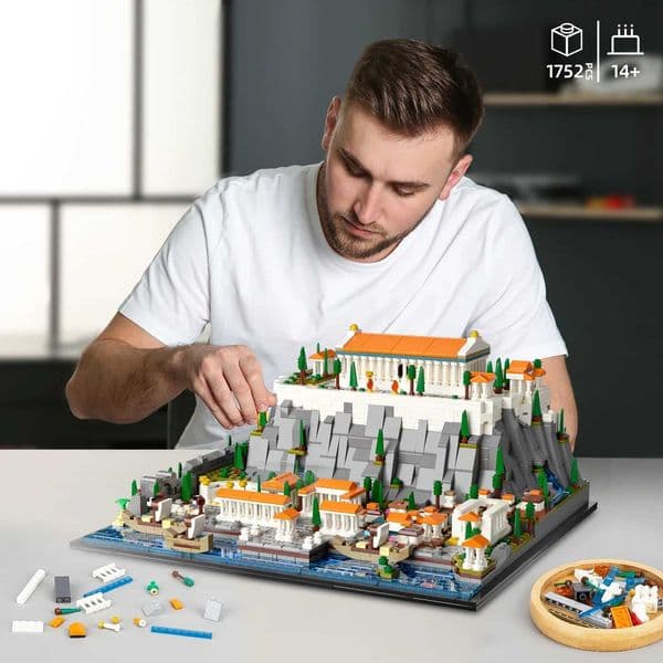 Acropolis of Athens City Architecture Building Blocks Ancient Greeked Landmarks Model for Kids Educational Historical Puzzle Z260515