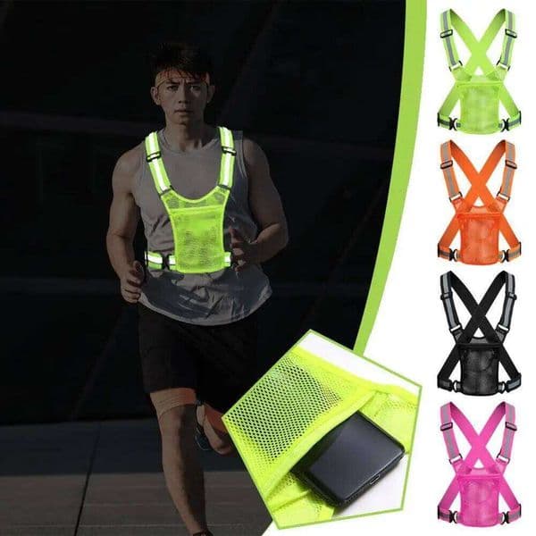 Safety Vests Lightweight Adjustable Elastic Vest Jacket Hi Vis Reflective Strips for Traffic Control Running Cycling W260515