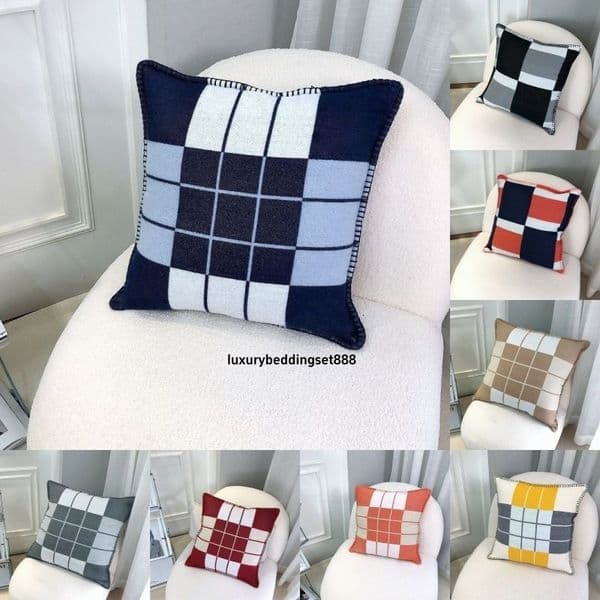 Designer Pillow Case Luxury Brand Pillow Cashmere Pillow Sofa Cushion Pillow Letter Pillow Case Light Luxury Sleeping Sofa Pillows