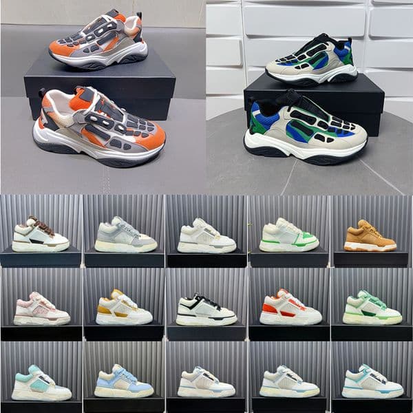 Designers MA1 fashion Casual MA2 leather Sneakers men women Platform Low top lacing shoes Black and white green powder Trainers with box 36-46