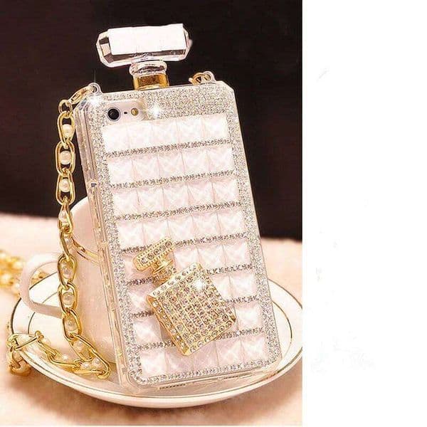 Luxury Diamond Perfume Bottle Case iphone17 16 15 14 Rhinestone Bling Cover Coque For Galaxy S24 Plus S25 S23 Ultra 26Y0515