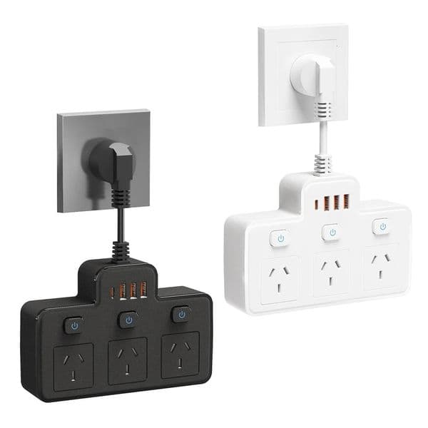 Australia AU Plug AC Wall Power Strip Independent Switch Multitap Power Socket adapt With USB C Ports Charging Network Filter 260511