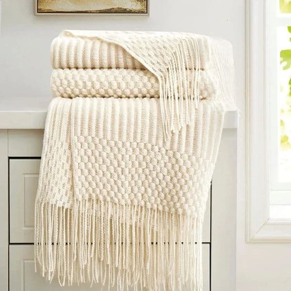 Luxury Designer Decor White room Bohemian Throw Blanket Texture Large Knitted Short Retro Y Bed Covered Mantapala Sofa Decoration For Home 11