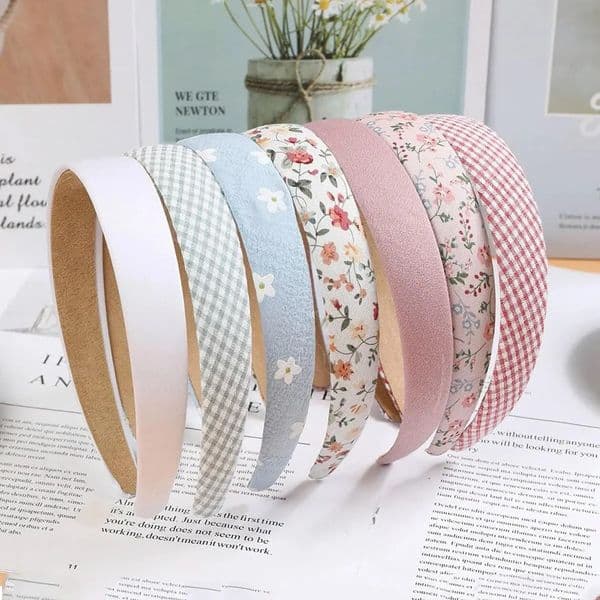 7Pcs Fashion Women Hair Band Floral Print Headbands Girls Simple Hairband Printed Hoop Female Accessories Headwear 260506
