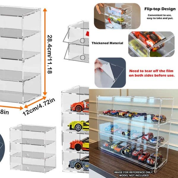 Transparent acrylic multi-layer display case model car figure and collectible storage box T260512J5IJ