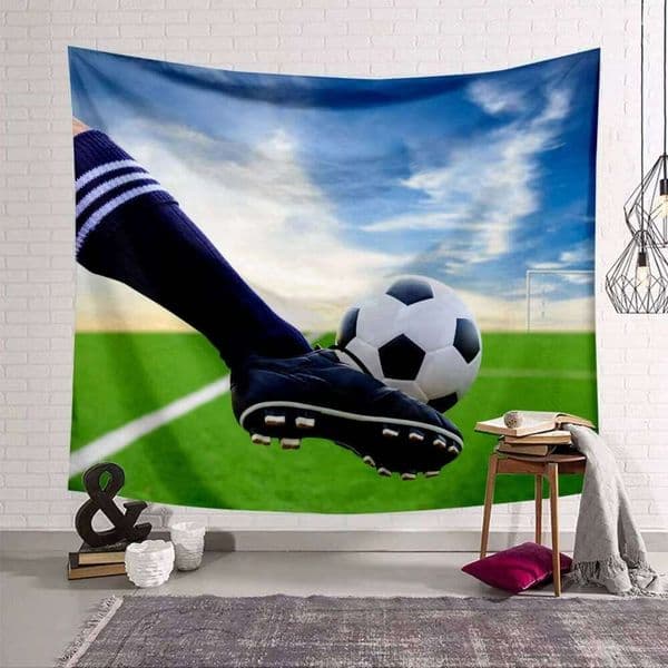 Football Tapestry Psychedelic Colorful Soccer Ball Sports Decor Boys Teens Dorm Room Wall Hanging Cloth 26W0515