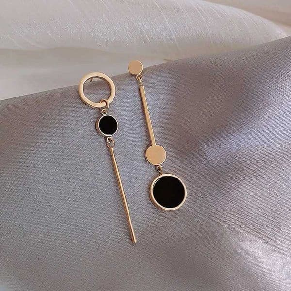 Fashion Asymmetric Korean Style Popular Design Long Earrings Hollow Circle Metal Round Boucles Doreilles Pendantes Jewelry Gift Z260515