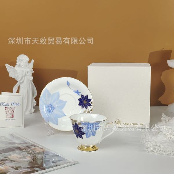 Clematis Cup Saucer English Afternoon Tea Teacup