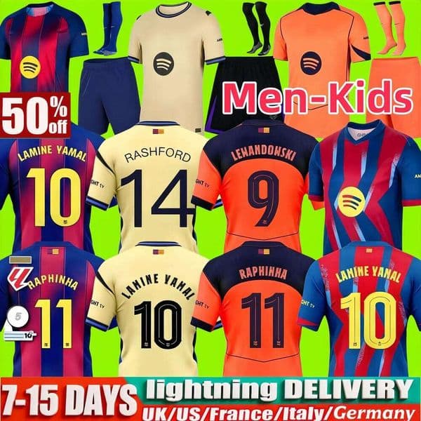 2026 World cup barcalona soccer jerseys 2025 2026 football shirt men kit youth kids sets uniforms Home Away LAMINE YAMAL RASHFORD GAVI OLMO JOAO CANCELO kits