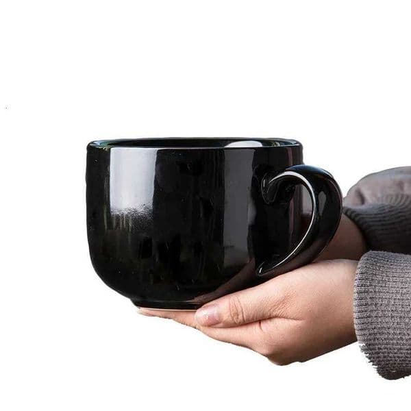 Large Capacity 750ml Ceramic Coffee Mug With Spoon Breakfast Oatmeal Milk Tea Cup Instant Noodles Bowl Gifts For Your FriendsJ260515