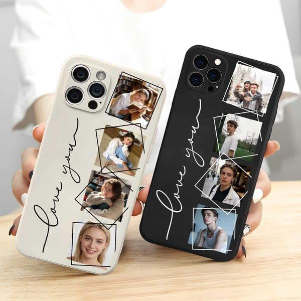 Custom Three or Four Photos Family Friends Couple Case for iPhone 17 16 15 14 13 12 11 Pro Max Plus Air Liquid Silica Gel Cover C260515